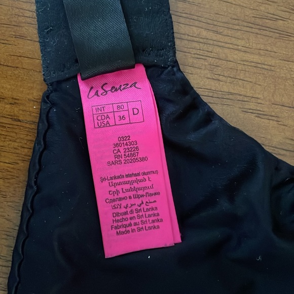 La SENZA Bra Full Coverage Lightly Lined Black Size 36D - Picture 14 of 15